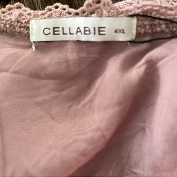 Lace Button-Down Top in Mauve - Picture 5 of 6